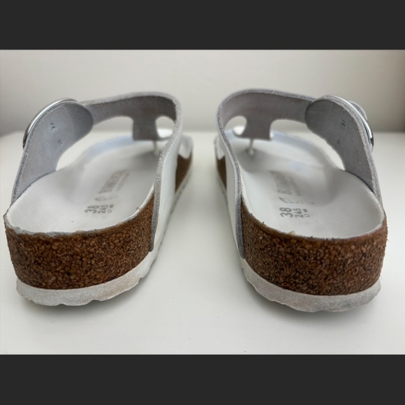 Birkenstock unisex Gizeh big buckle white sandals EU 38 / US W7 M5 - Picture 5 of 9